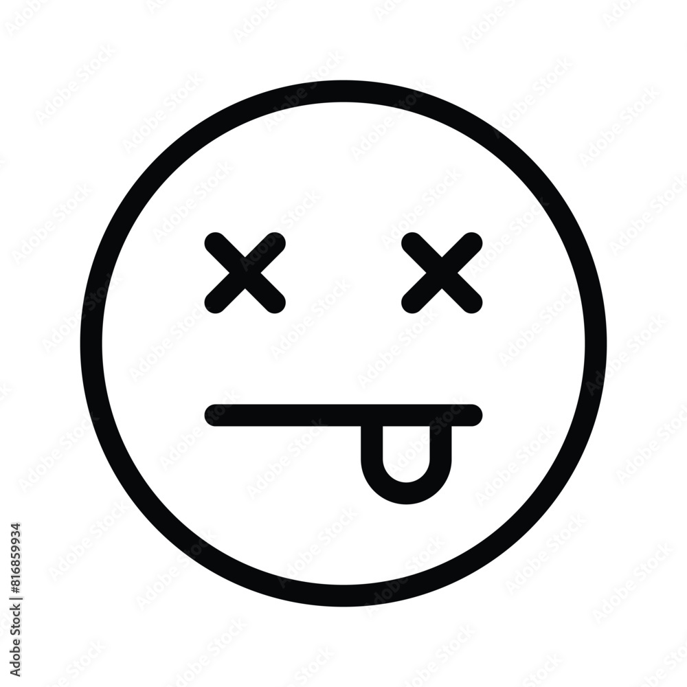 Dead face emoji vector design, premium vector