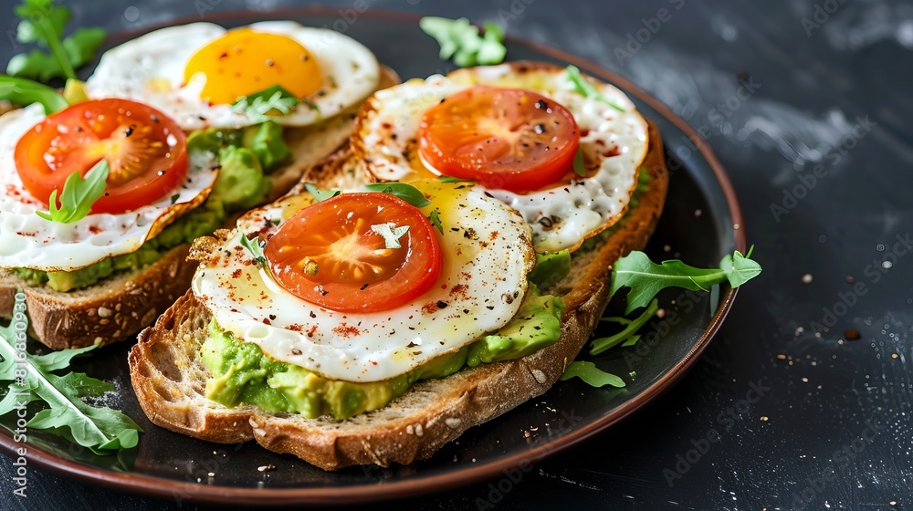 Culinary Creation: Avocado Toast With Eggs and Tomatoes