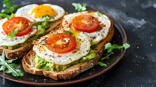 Culinary Creation: Avocado Toast With Eggs and Tomatoes