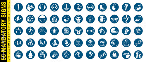 Collection of ISO Standard Mandatory Safety Signs