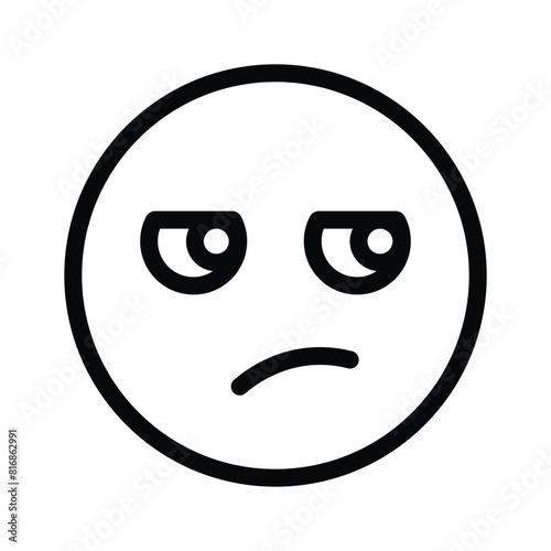 Pixel perfect icon of jealous emoji, isolated on white background