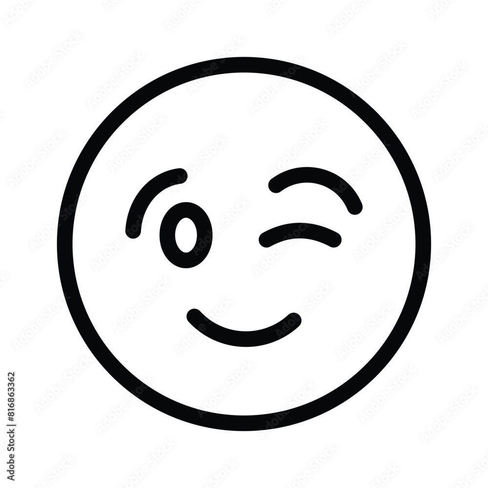 Check out this beautiful winking emoji vector design Check out this beautiful winking emoji vector design
