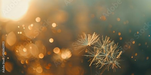 Close Up of Dandelion Blowing in the Wind photo