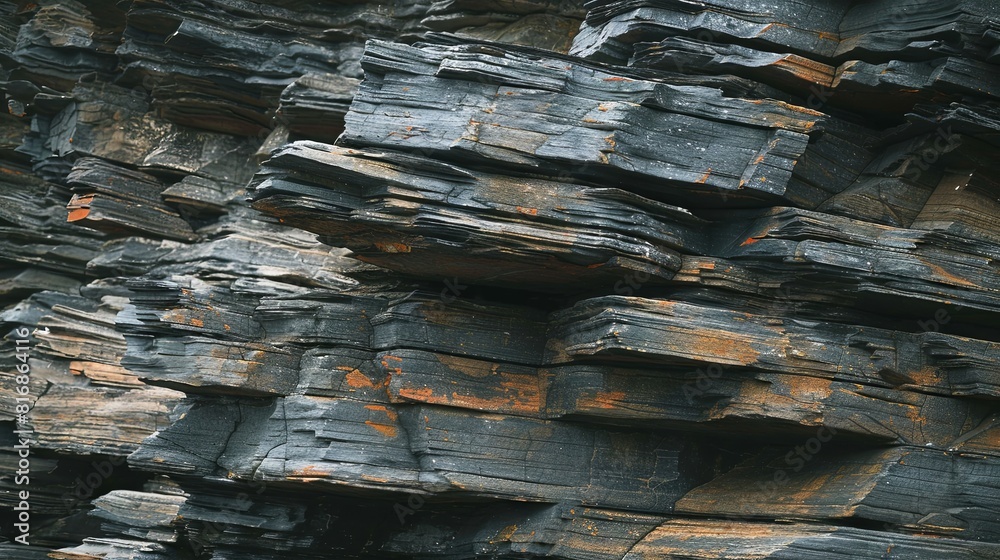 Textured rock layers with striking rusty accents in nature Textured rock layers with striking rusty accents in nature
