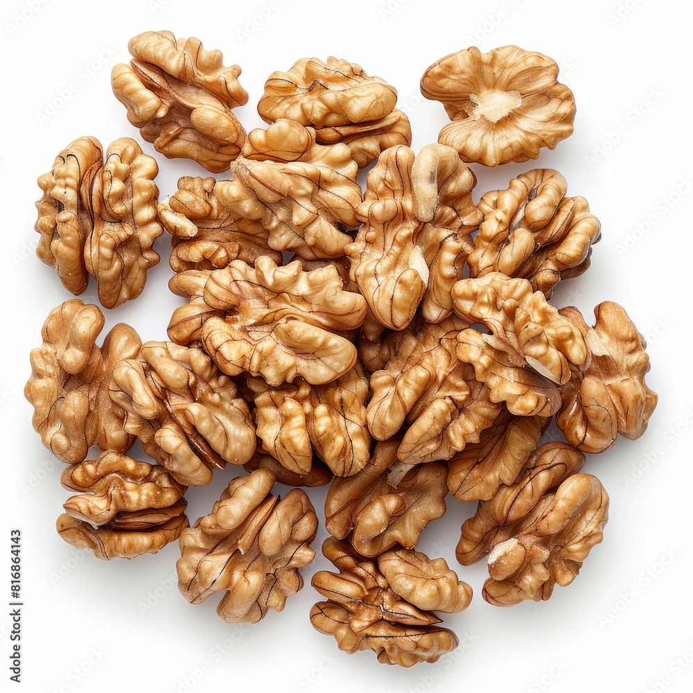 Walnuts Isolated on White Background. Generative ai Walnuts Isolated on White Background. Generative ai