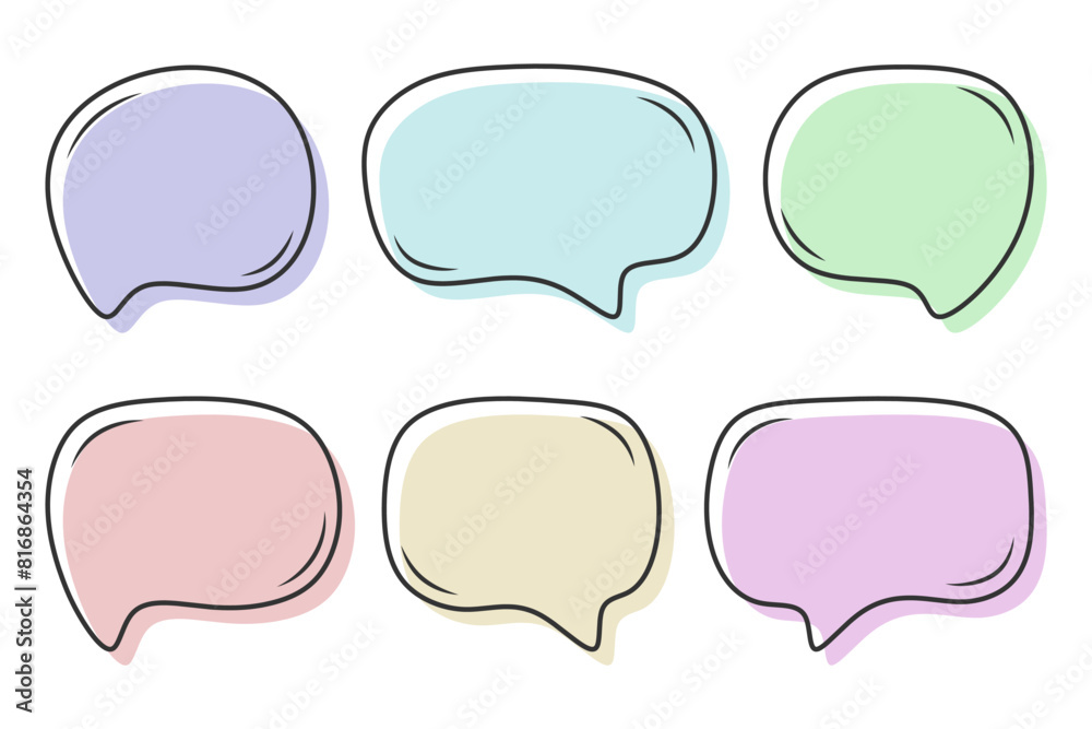Set of speech ballon in flat style Set of speech ballon in flat style