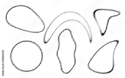 Wavy contour in black colors, contour pattern, closed contour