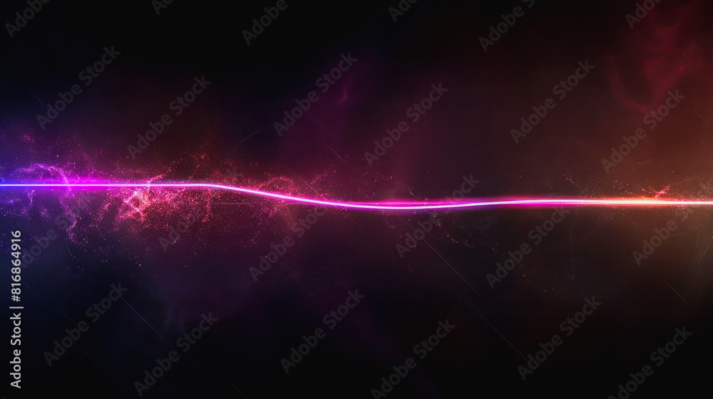 Fototapeta premium Abstract effect Single pink neon line with dark background.