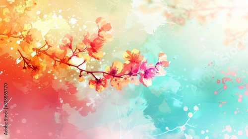 Vibrant Watercolor Painting of a Colorful Flower