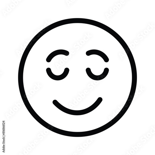 Calm face emoji icon, proud, cool expressions vector design