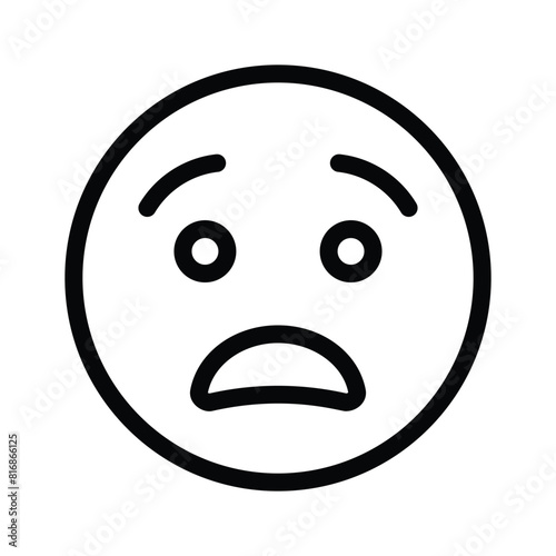 Worried emoji vector design, premium icon isolated on white background