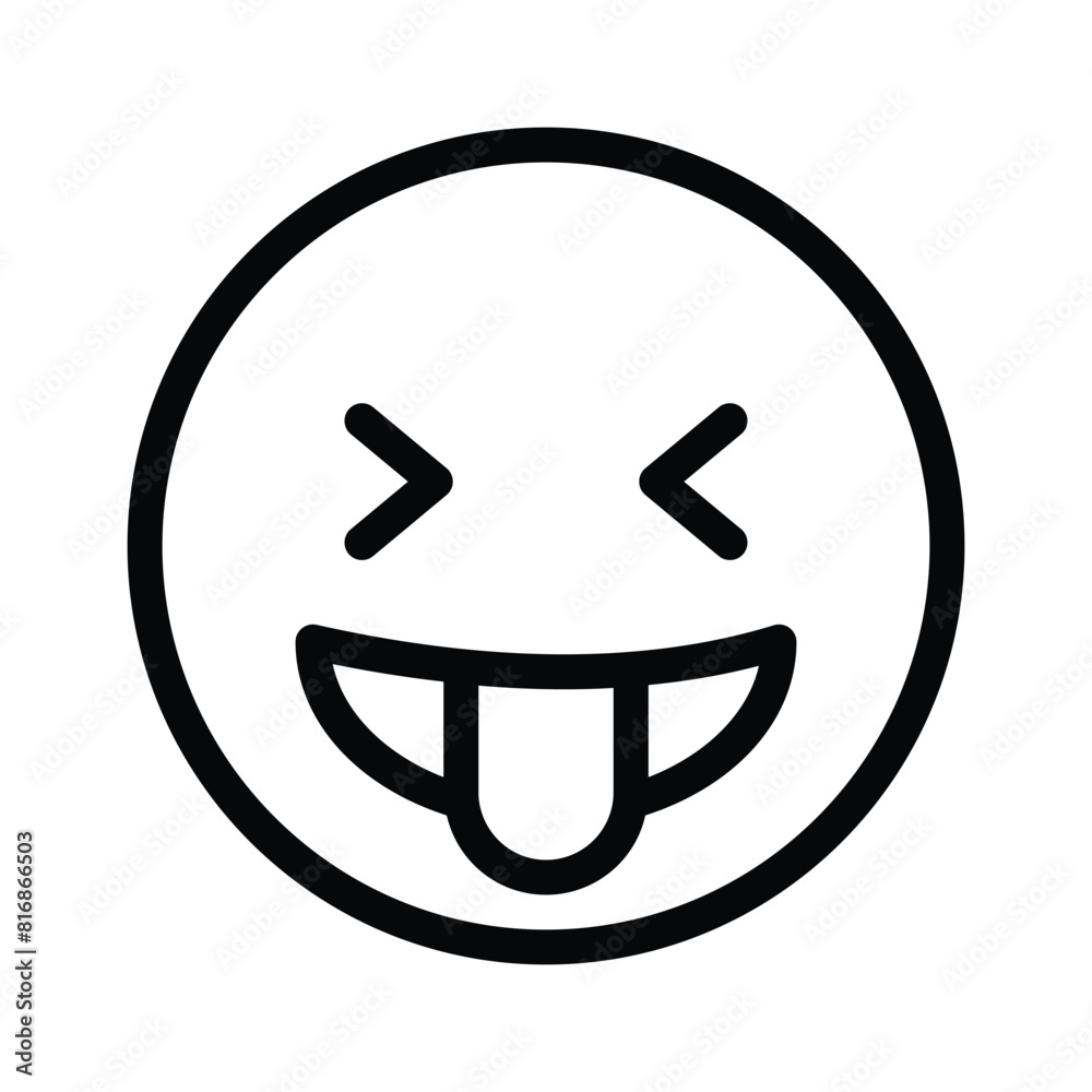 Face with tongue out, laugh emoji vector, joking emoji icon design Face with tongue out, laugh emoji vector, joking emoji icon design