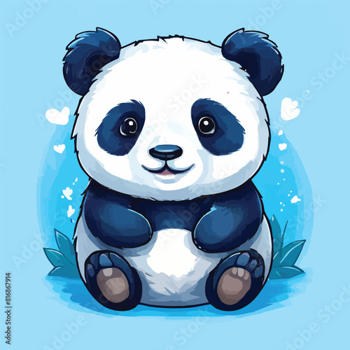 Cute panda customized vector illustration colors art