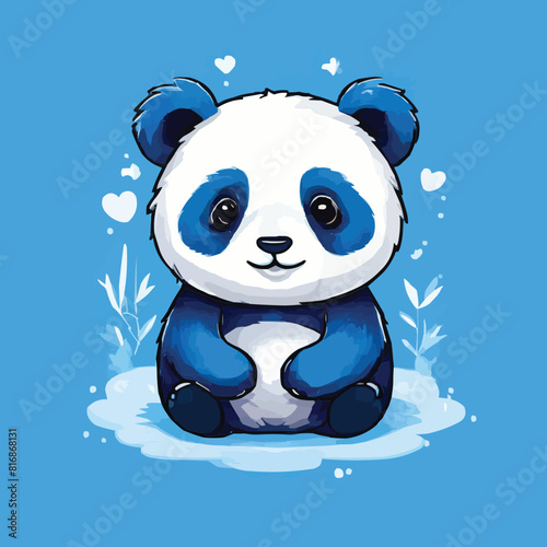 Cute panda customized vector illustration colors art