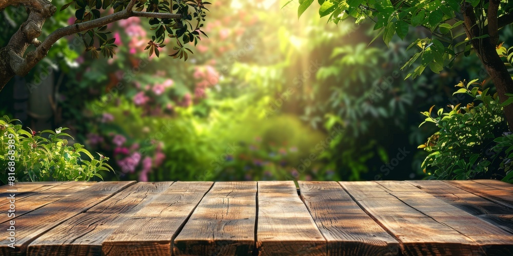 Wooden Table in Green Forest Wooden Table in Green Forest