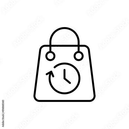 Pay later outline icons, minimalist vector illustration ,simple transparent graphic element .Isolated on white background