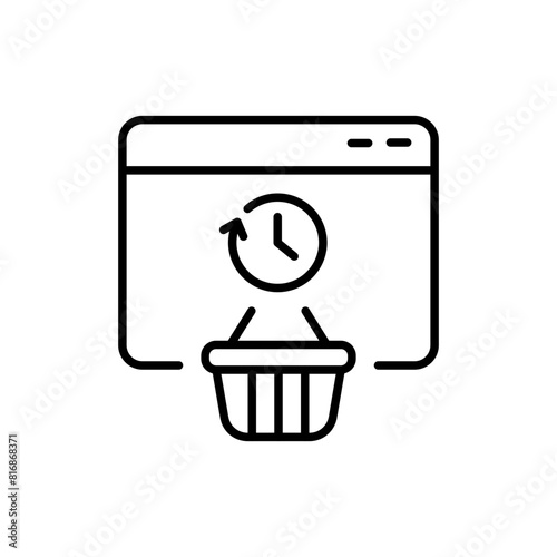 Pay later outline icons, minimalist vector illustration ,simple transparent graphic element .Isolated on white background