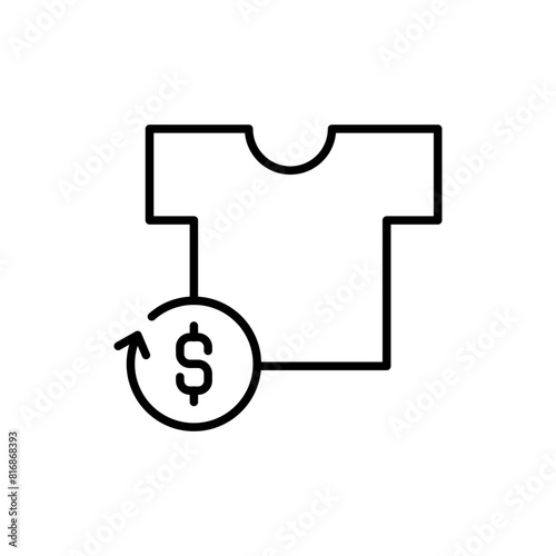 Pay later outline icons, minimalist vector illustration ,simple transparent graphic element .Isolated on white background