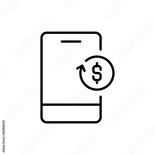 Pay later outline icons, minimalist vector illustration ,simple transparent graphic element .Isolated on white background