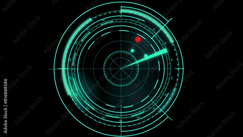 Rotating light patterns, Screen showing air signals. Blue background Rotating light patterns, Screen showing air signals. Blue background