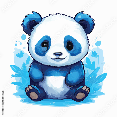 Cute panda customized vector illustration colors art