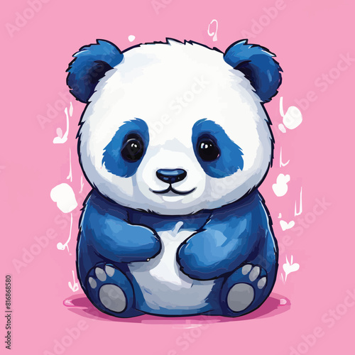 Cute panda customized vector illustration colors art