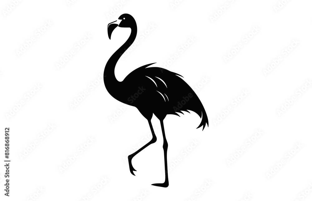 Fototapeta premium Flamingo bird black Silhouette Clipart, Flamingo Silhouettes Vector art