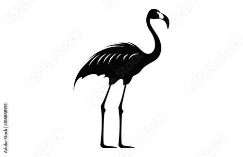 Flamingo Silhouettes Vector art  Flamingo bird black Silhouette Clipart