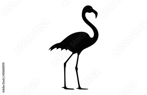 Flamingo Silhouettes Vector art, Flamingo bird black Silhouette Clipart