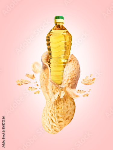Groundnut oil. A conceptual advertisement for edible groundnut oil. This oil has infinite energy, distinct flavor and aroma