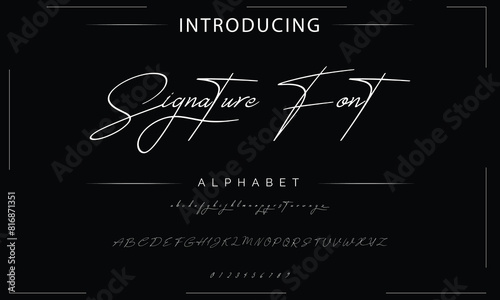 signature Font Calligraphy Logotype Script Brush Font Type Font lettering handwritten.