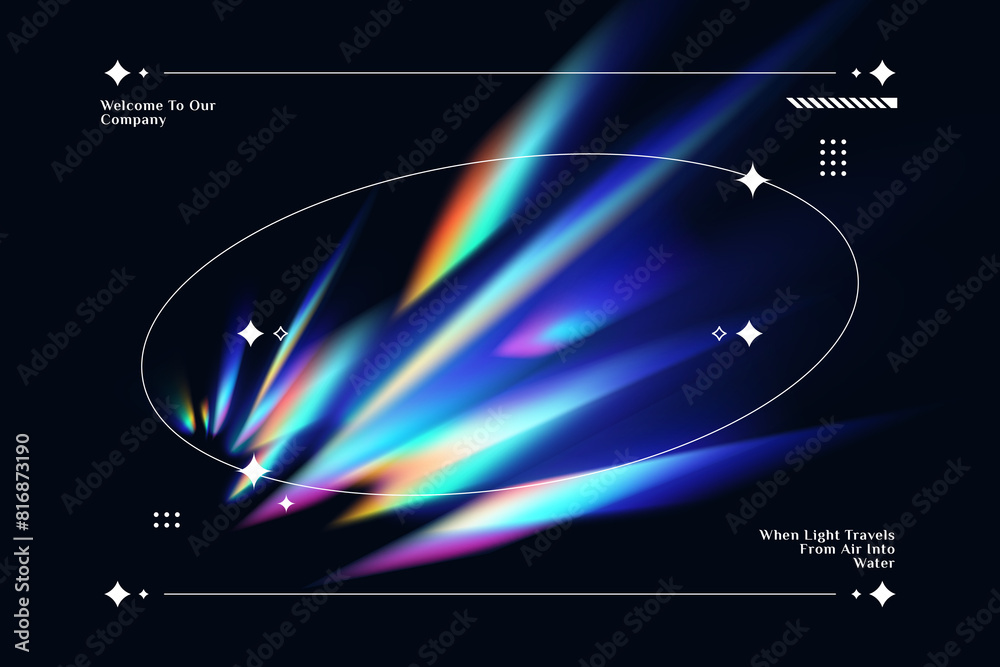 Fototapeta premium Gradient refraction of light composition background