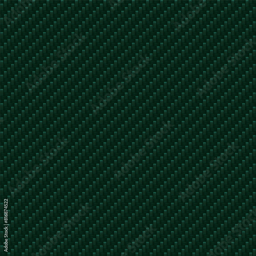 Dark green carbon fiber, vector seamless  texture, sharp realistic repeating pattern, square scalable modern background