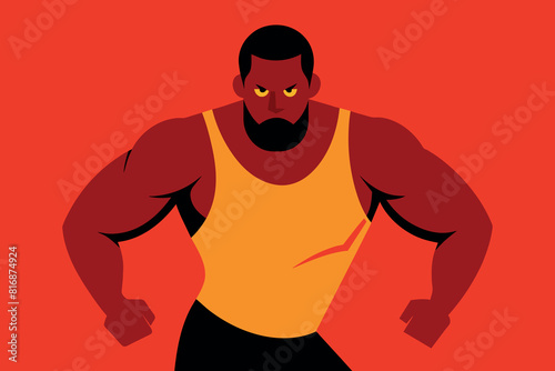 athlete shows off his big and pumped up muscles. sports nutrition. proper lifestyle. bodybuilding.