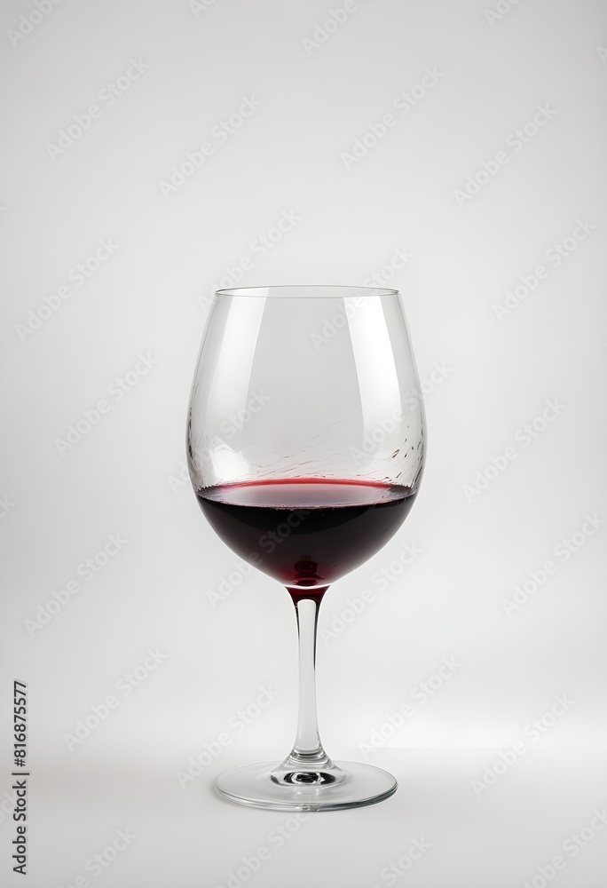 A glass of red wine on a white background A glass of red wine on a white background