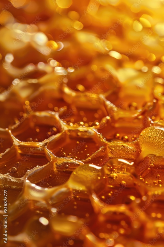 Close up of honeycombs and bubbles on a table. Great for food or nature concepts Close up of honeycombs and bubbles on a table. Great for food or nature concepts