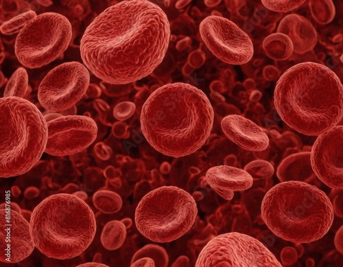 A close up of red blood cells in motion