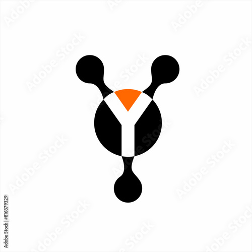Bowling club logo design with abstract letter Y concept. Unique concept logo.