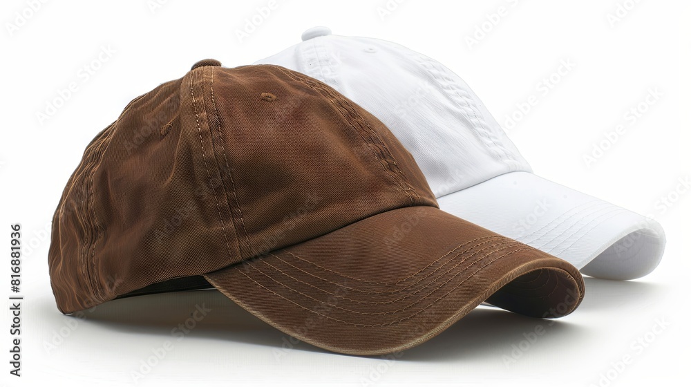 Two baseball caps isolated on white background Two baseball caps isolated on white background