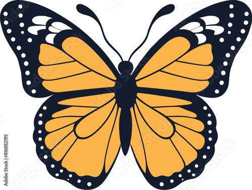 Monarch butterfly vector illustration isolated on a white background