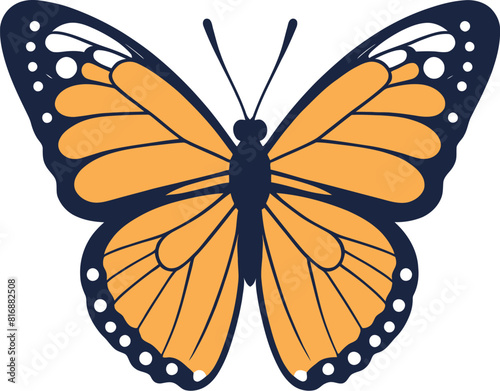 Monarch butterfly vector illustration isolated on a white background