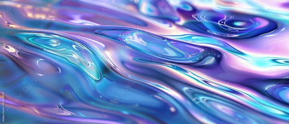 3d render of a blue and purple iridescent surface 3d render of a blue and purple iridescent surface