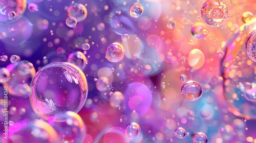 Colorful bubbles  abstract 3D render  4K seamless loop