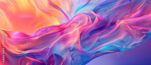  flowing colorful gradient of pink, blue and orange.