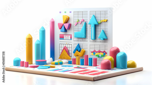 A Financial Report Symbolizing Business Finance Accounting and Professional Analysis 3D Flat Cartoon Style