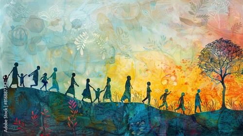 Illustrating the journey from trauma to healing. symbolic images of struggle and resilience