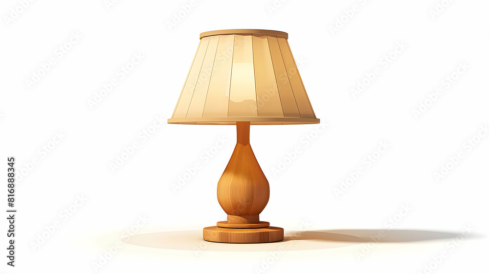 3D Flat Cartoon Lamp for Home Lighting Decor and Ambiance Interior Design Concept Isolated on White Background 3D Flat Cartoon Lamp for Home Lighting Decor and Ambiance Interior Design Concept Isolated on White Background