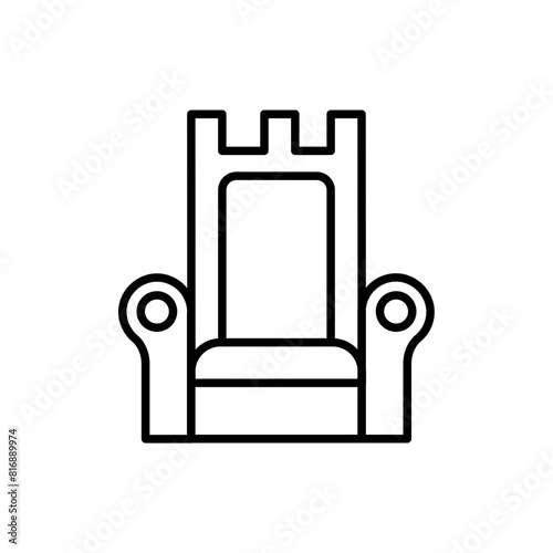 Throne outline icons, minimalist vector illustration ,simple transparent graphic element .Isolated on white background