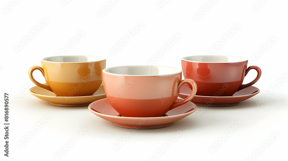 Stylish Teacup Set Isolated on White Background Home Hospitality Decor Style in 3D Flat Cartoon Style, Ideal for Kitchen, Dining Room, Lifestyle Content Stylish Teacup Set Isolated on White Background Home Hospitality Decor Style in 3D Flat Cartoon Style, Ideal for Kitchen, Dining Room, Lifestyle Content