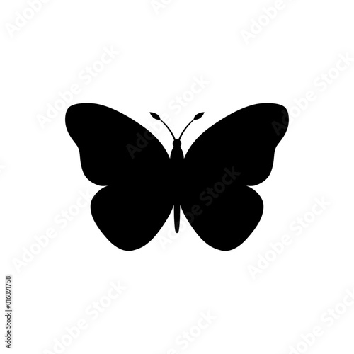 Elegant Black Butterfly Vector Design on White Background